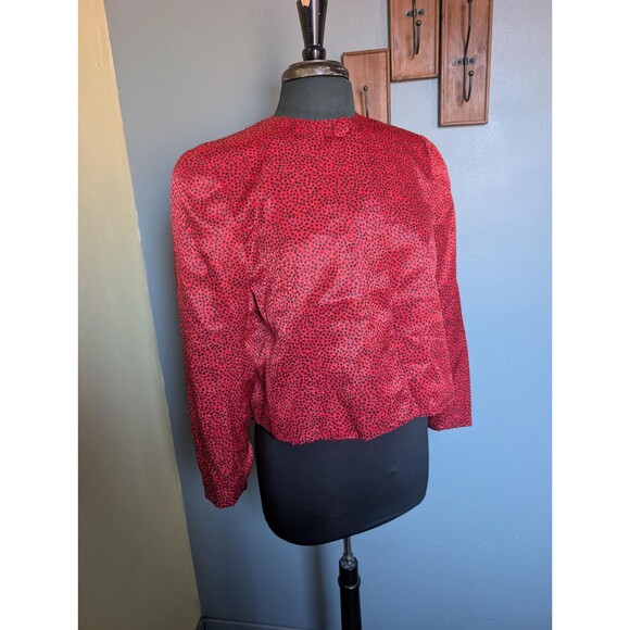 Vintage Evan Picone Cropped Jacket: Red Formal Jacket - Picture 4 of 13